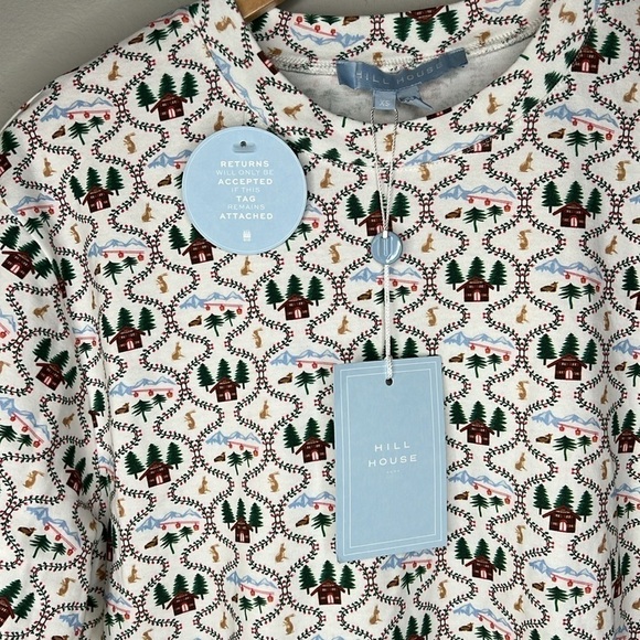 Hill House The Charlotte Sleep Tee Organic Cotton Short Sleeve in Ski Chalet NWT - Picture 2 of 6